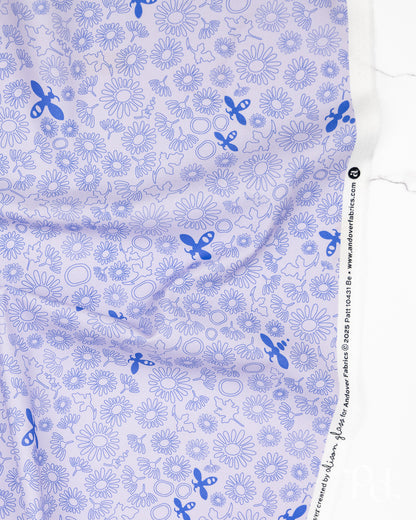Bee Lighter Violet - Color Camp Dusk by Alison Glass - Half Yard Fabric (Preorder)