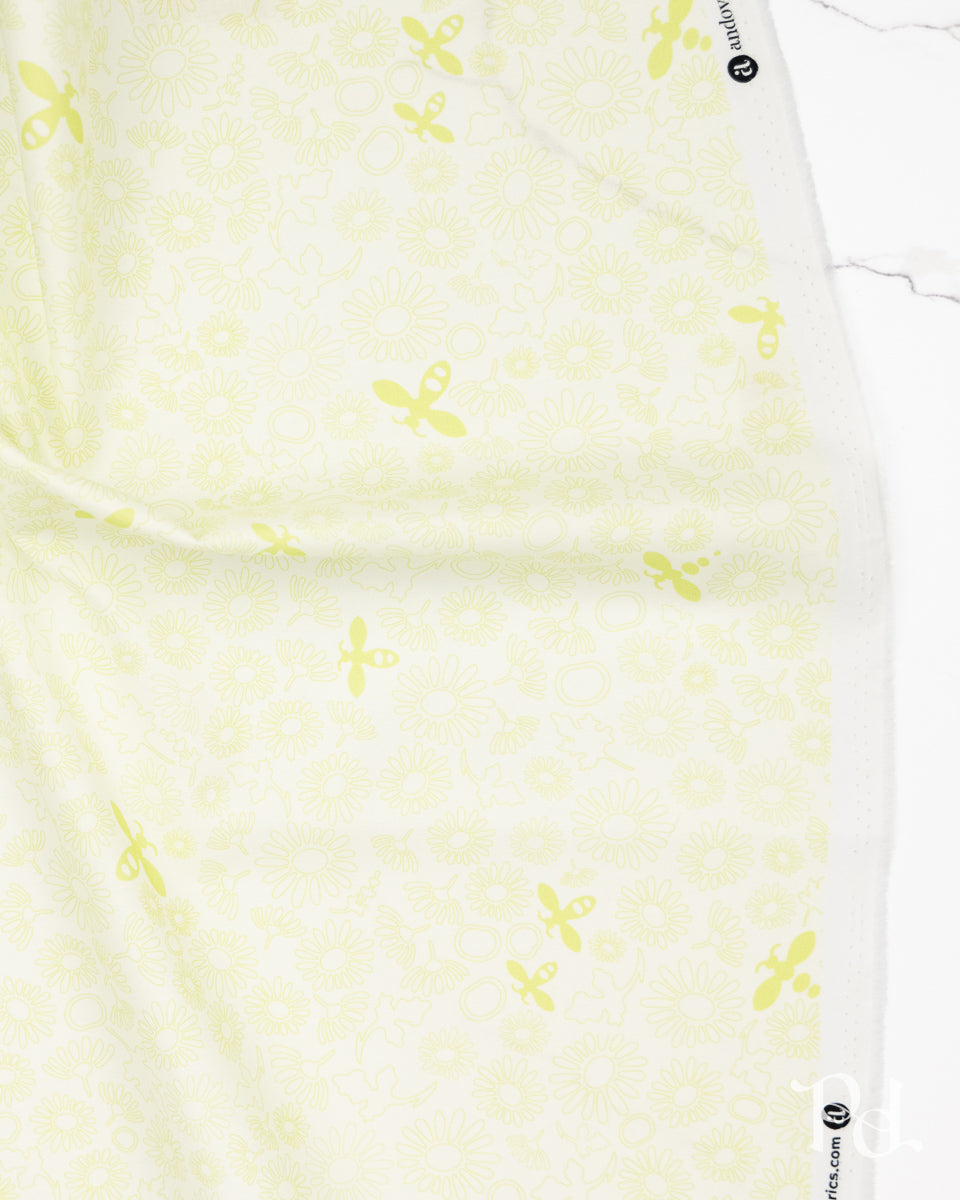 Bee Lightest Grass - Color Camp Grove by Alison Glass - Half Yard Fabric (Preorder)