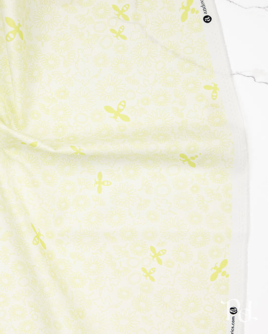 Bee Lightest Grass - Color Camp Grove by Alison Glass - Half Yard Fabric (Preorder)