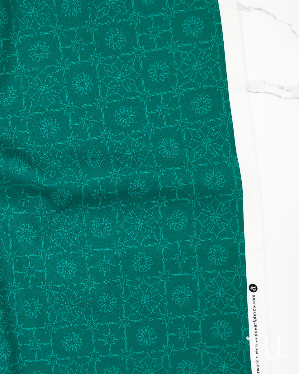 Leatherwork Dark Teal - Color Camp Grove by Alison Glass - Half Yard Fabric (Preorder)