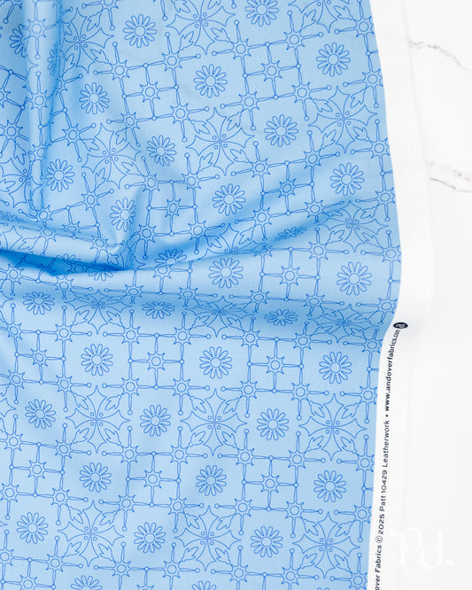 Leatherwork Light Cobalt - Color Camp Dusk by Alison Glass - Half Yard Fabric (Preorder)