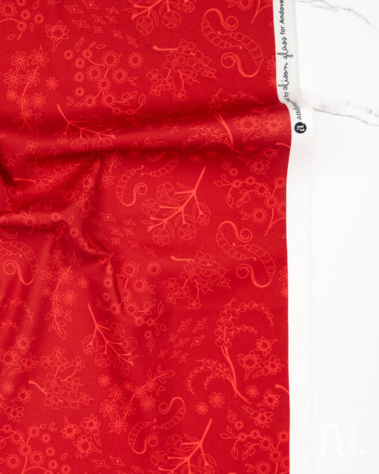 Nestled Dark Ruby - Color Camp Sun by Alison Glass - Half Yard Fabric (Preorder)