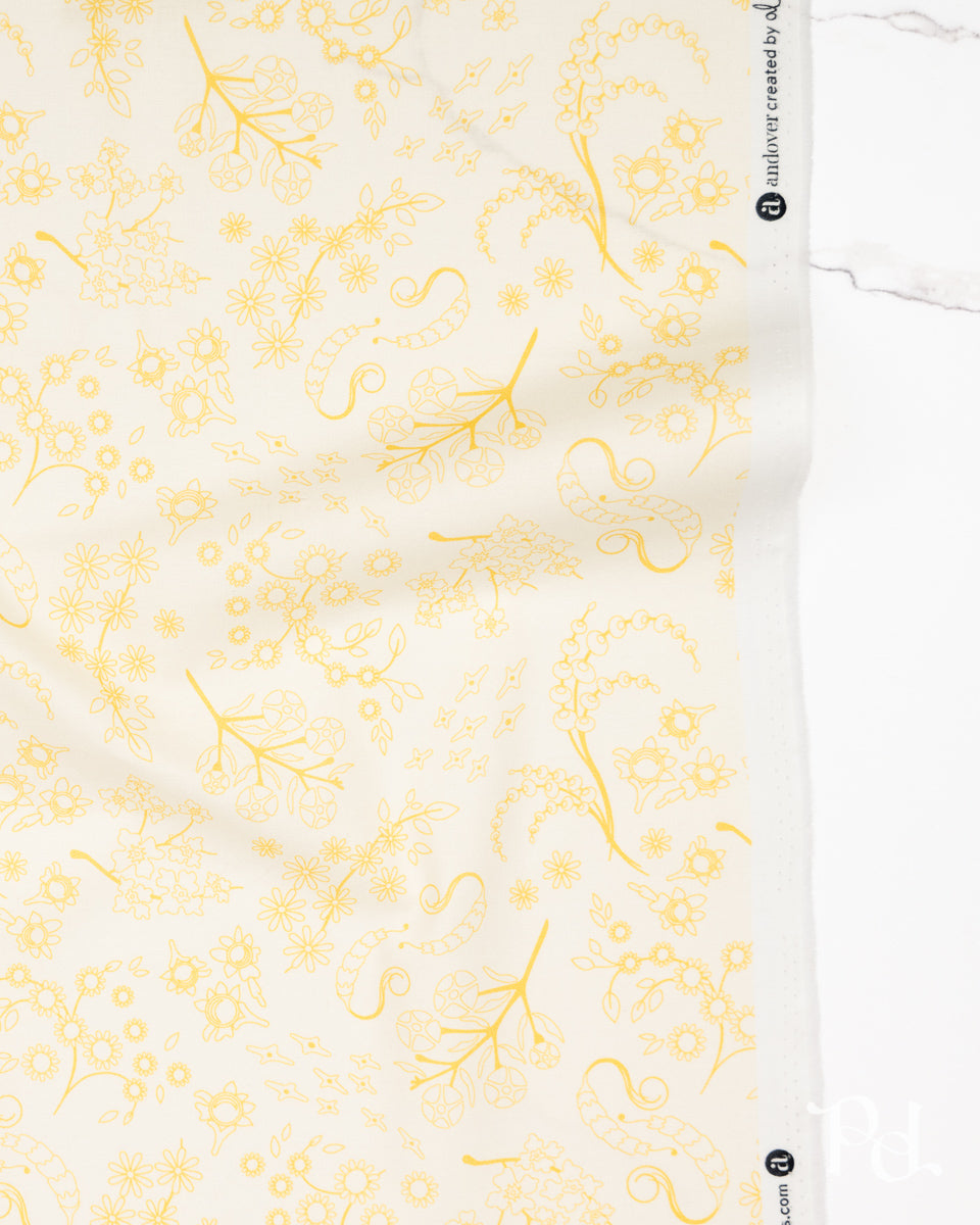 Nestled Lightest Honey - Color Camp Sun by Alison Glass - Half Yard Fabric (Preorder)