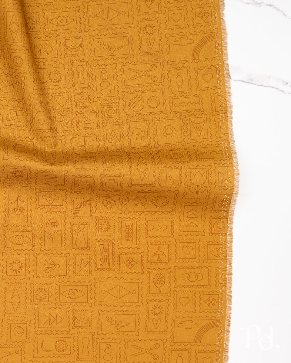 Postcard Muted Marigold - Color Camp Sun by Alison Glass - Half Yard Fabric (Preorder)