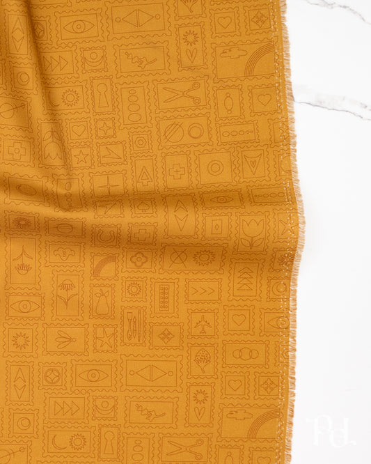Postcard Muted Marigold - Color Camp Sun by Alison Glass - Half Yard Fabric (Preorder)
