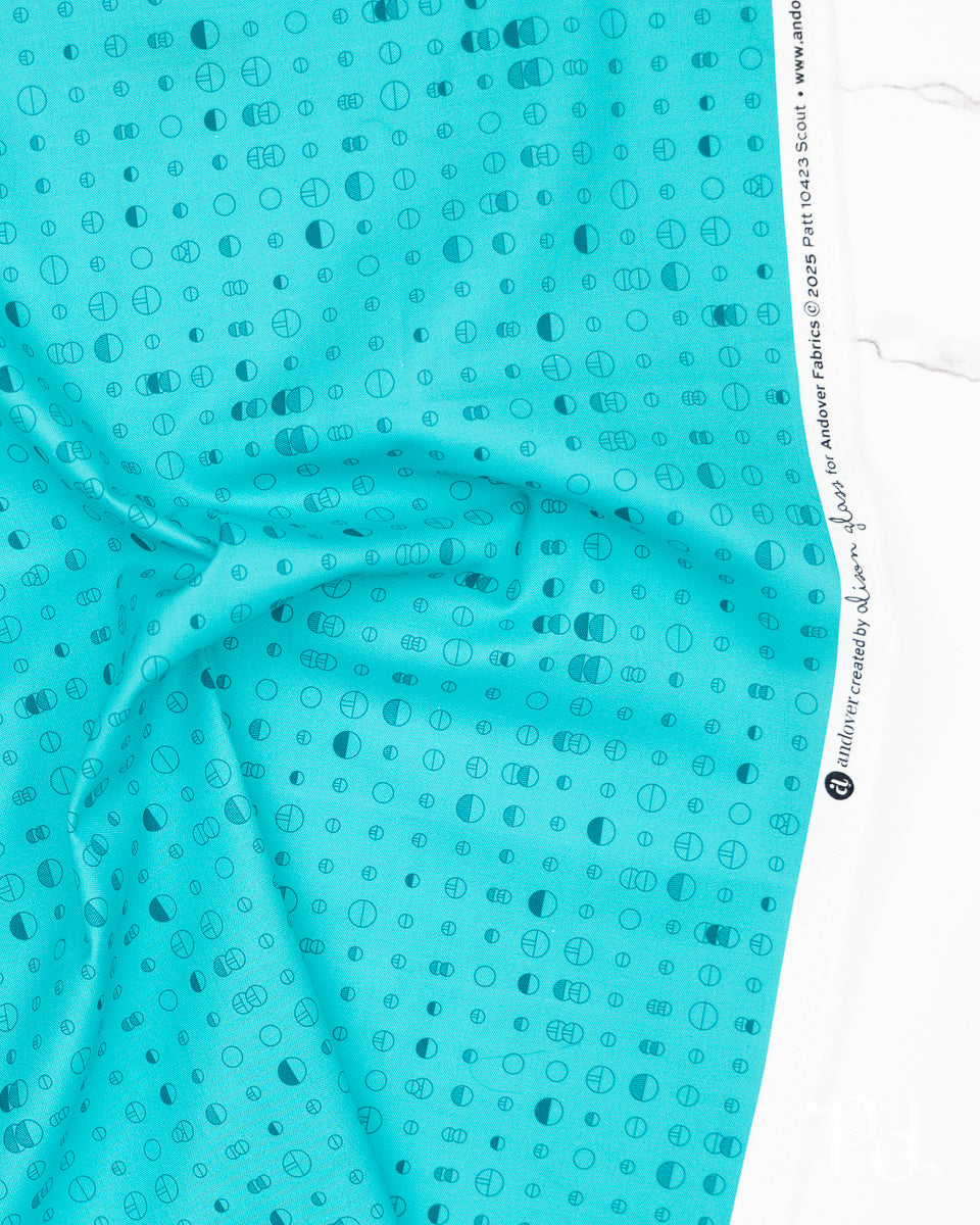 Scout Aqua - Color Camp Grove by Alison Glass - Half Yard Fabric (Preorder)