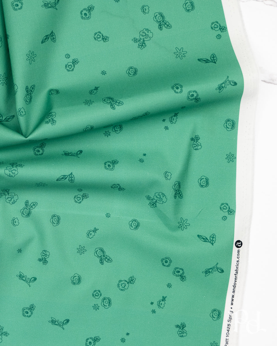 Sprig Muted Teal - Color Camp Grove by Alison Glass - Half Yard Fabric (Preorder)