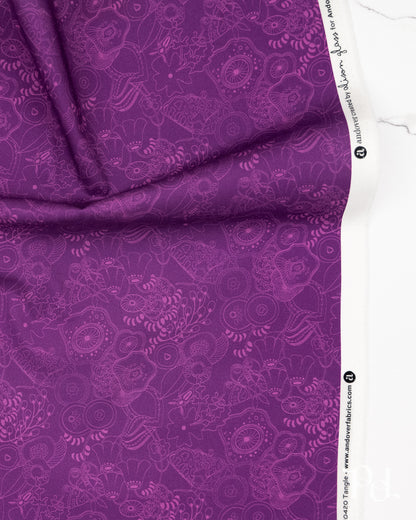 Tangle Dark Amethyst - Color Camp Bloom by Alison Glass - Half Yard Fabric (Preorder)