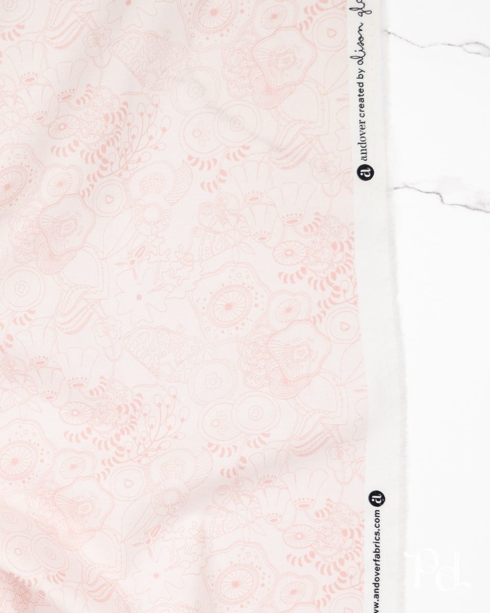 Tangle Lightest Poppy - Color Camp Sun by Alison Glass - Half Yard Fabric (Preorder)