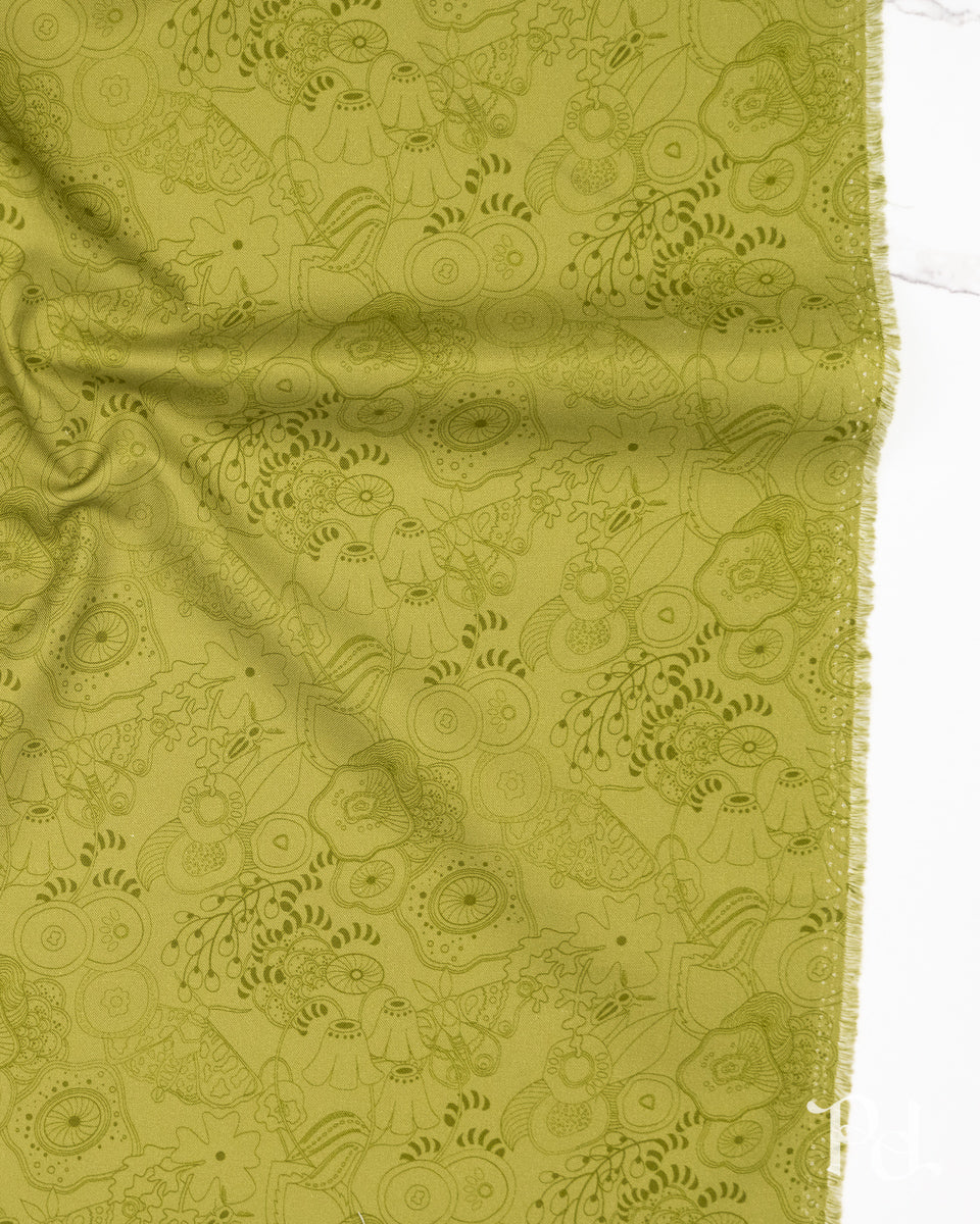 Tangle Muted Toad - Color Camp Grove by Alison Glass - Half Yard Fabric (Preorder)