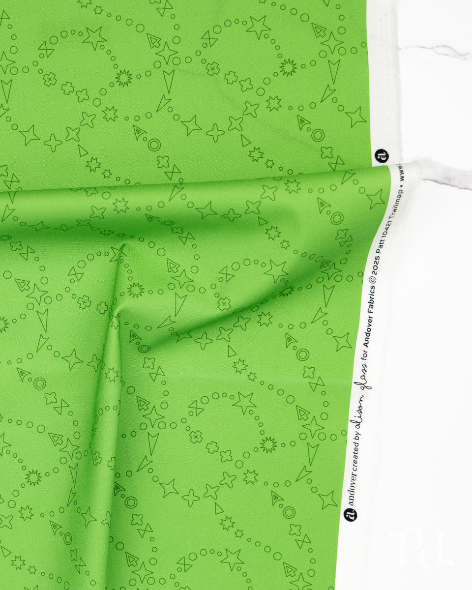 Trail Map Grass - Color Camp Grove by Alison Glass - Half Yard Fabric (Preorder)