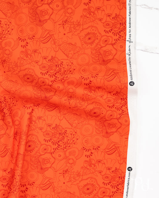 Tangle Poppy - Color Camp Sun by Alison Glass - Half Yard Fabric (Preorder)