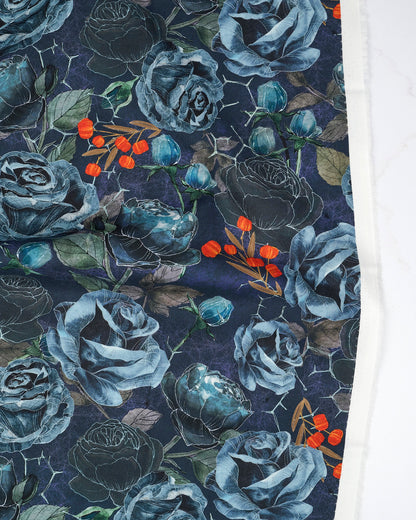 Rose Large Floral Midnight - Coven by Robin Pickens - Half Yard (Preorder)