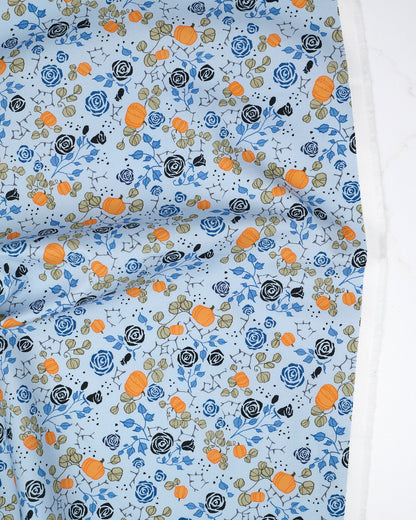 Small Garden Florals Sky quilting fabric, part of the Coven fabric collection by Robin Pickens (SKU: 48803 11)