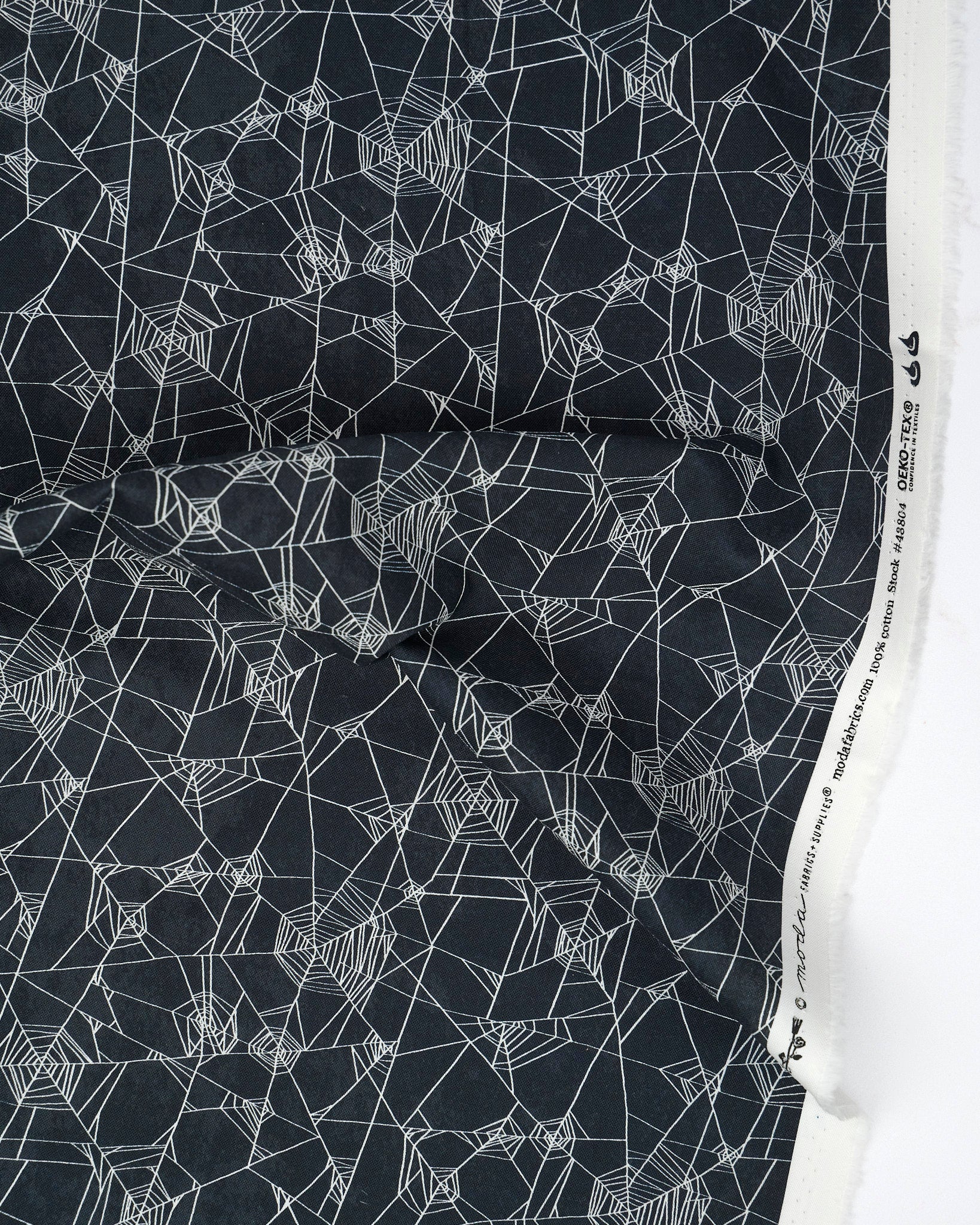 Spider Web Halloween Onyx quilting fabric, part of the Coven fabric collection by Robin Pickens (SKU: 48804 16)