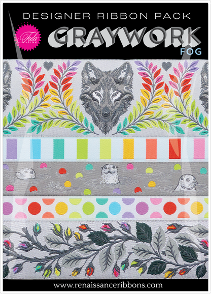 Graywork Designer Ribbon Pack - Fog