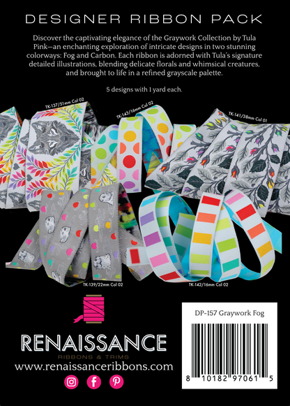 Graywork Designer Ribbon Pack - Fog