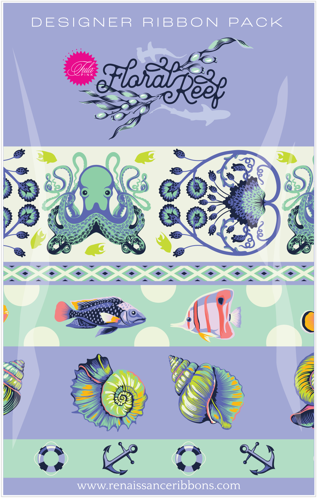 Marine Floral Reef Ribbon Pack by Tula Pink