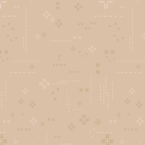 Cotton quilting fabric pattern called 'Cafe Latte'. Part of the 'Decostitch Elements' fabric collection. Designed by Art Gallery Fabrics for fabric company Art Gallery Fabrics. SKU: DSE-715. 44-45 inch width.