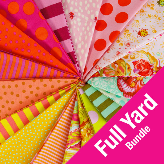 Down to Earth + True Colors Sticks and Stones WARM FULL YARD BUNDLE by Tula Pink, 18 pieces (Preorder)