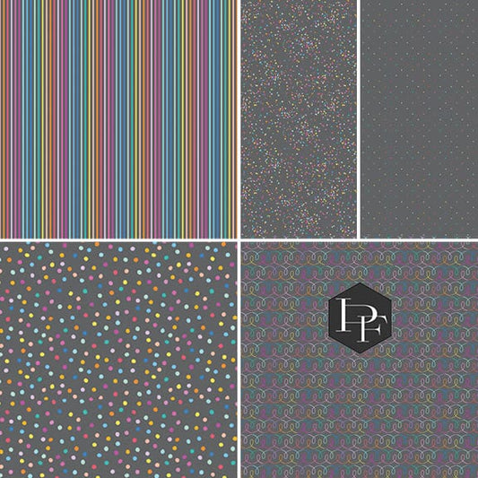 Dewfall Half Yard Bundle by Ghazal Ravazi, 5 pieces