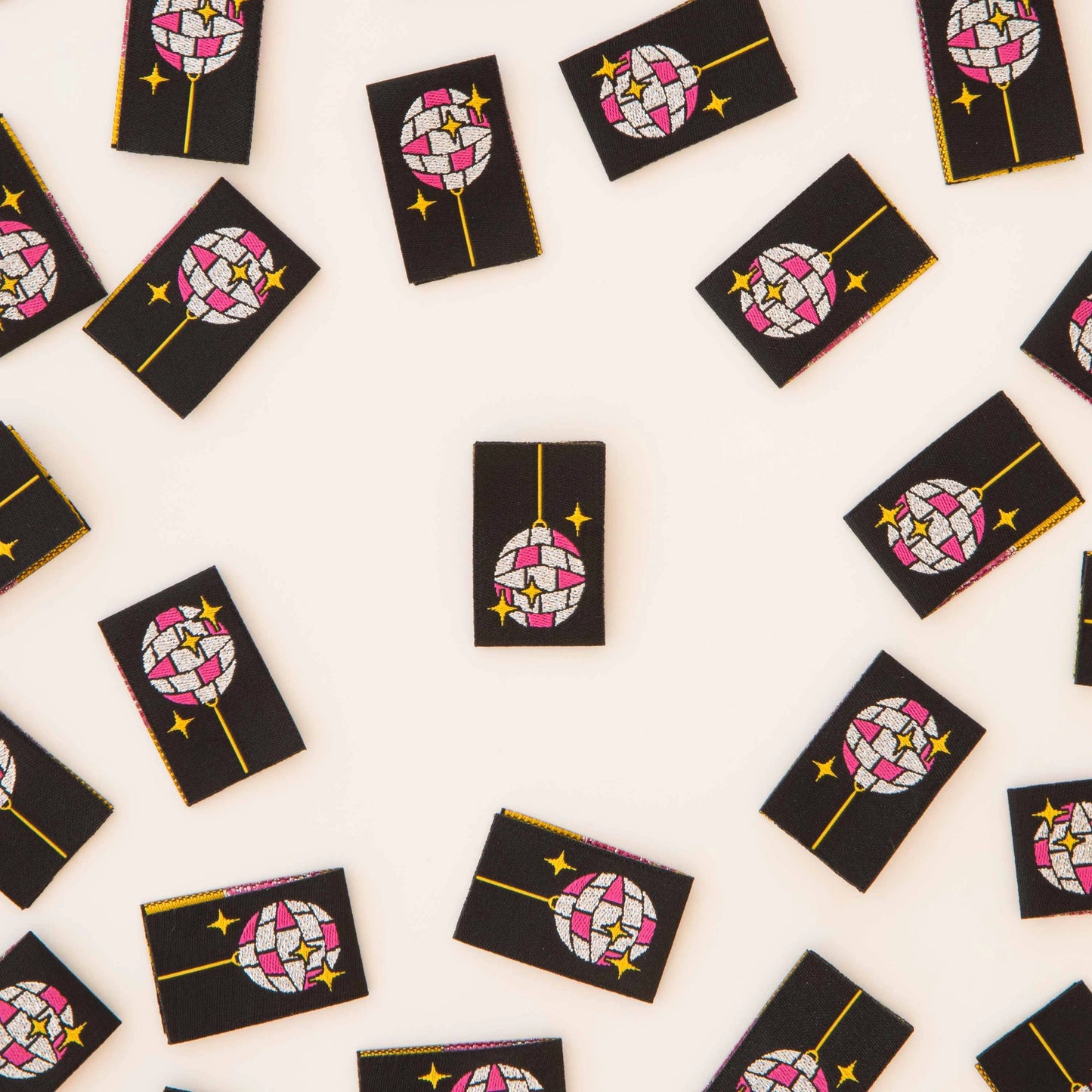 Sarah Hearts - Disco Ball - Sewing Woven Clothing Label Tags - LP195