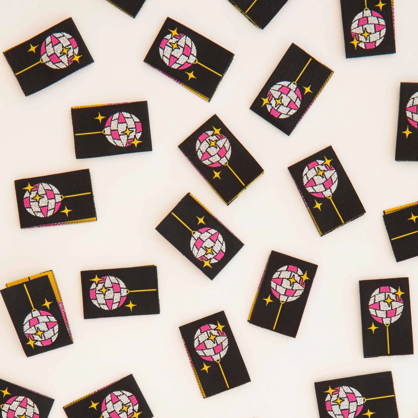 Sarah Hearts - Disco Ball - Sewing Woven Clothing Label Tags - LP195