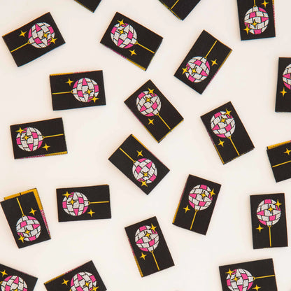 Sarah Hearts - Disco Ball - Sewing Woven Clothing Label Tags - LP195