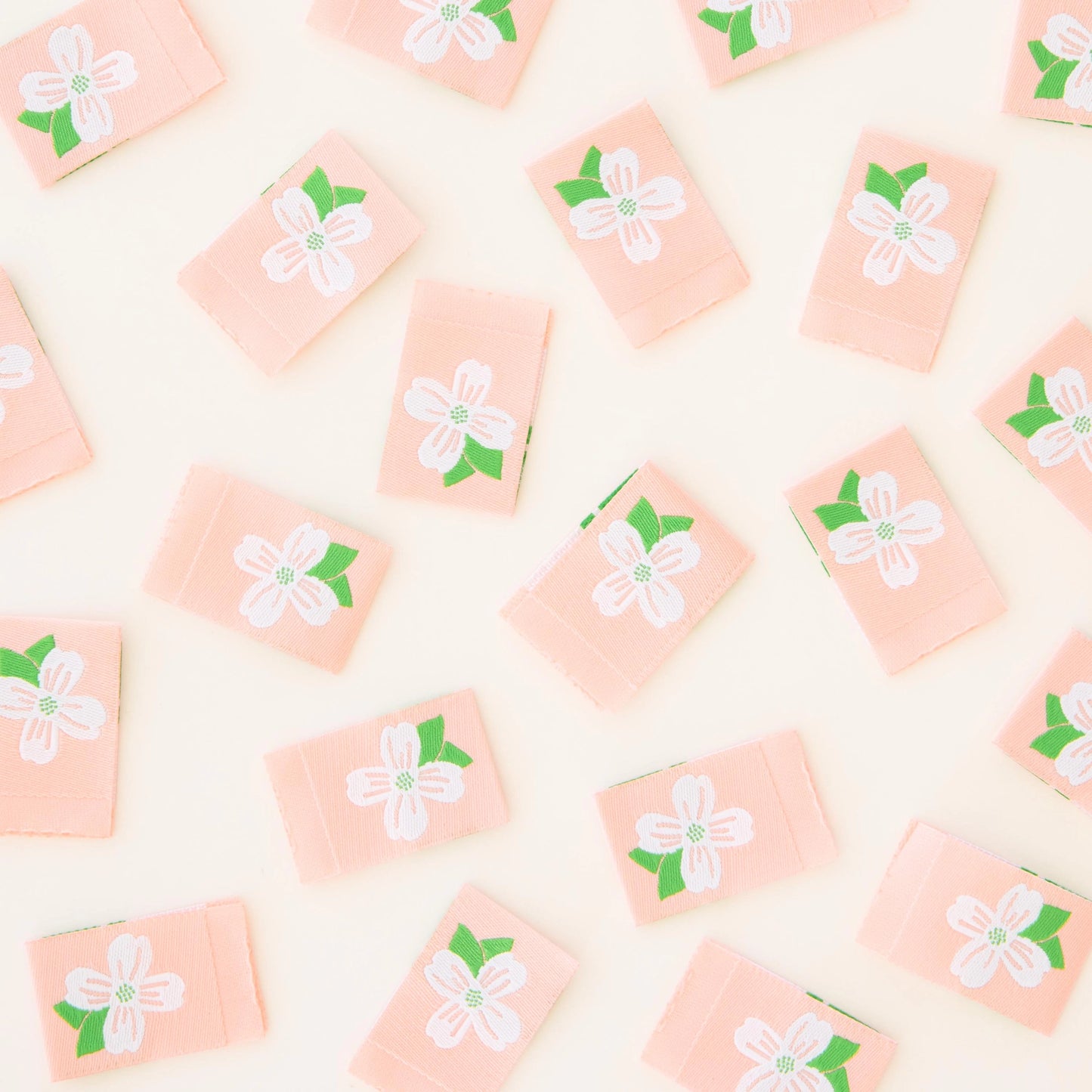 Sarah Hearts - Dogwood Blossom - Sewing Woven Clothing Label Tags - LP193