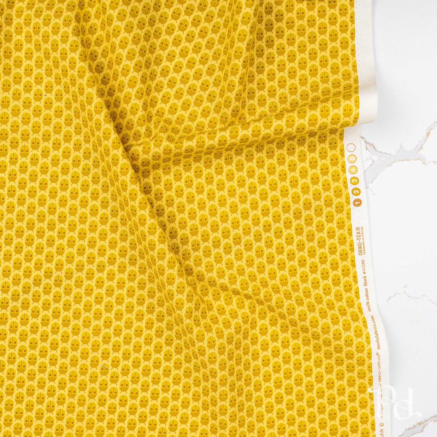 Popcorn Little Bugs in Lemon - by Elizabeth Hartman for Moda (Preorder)