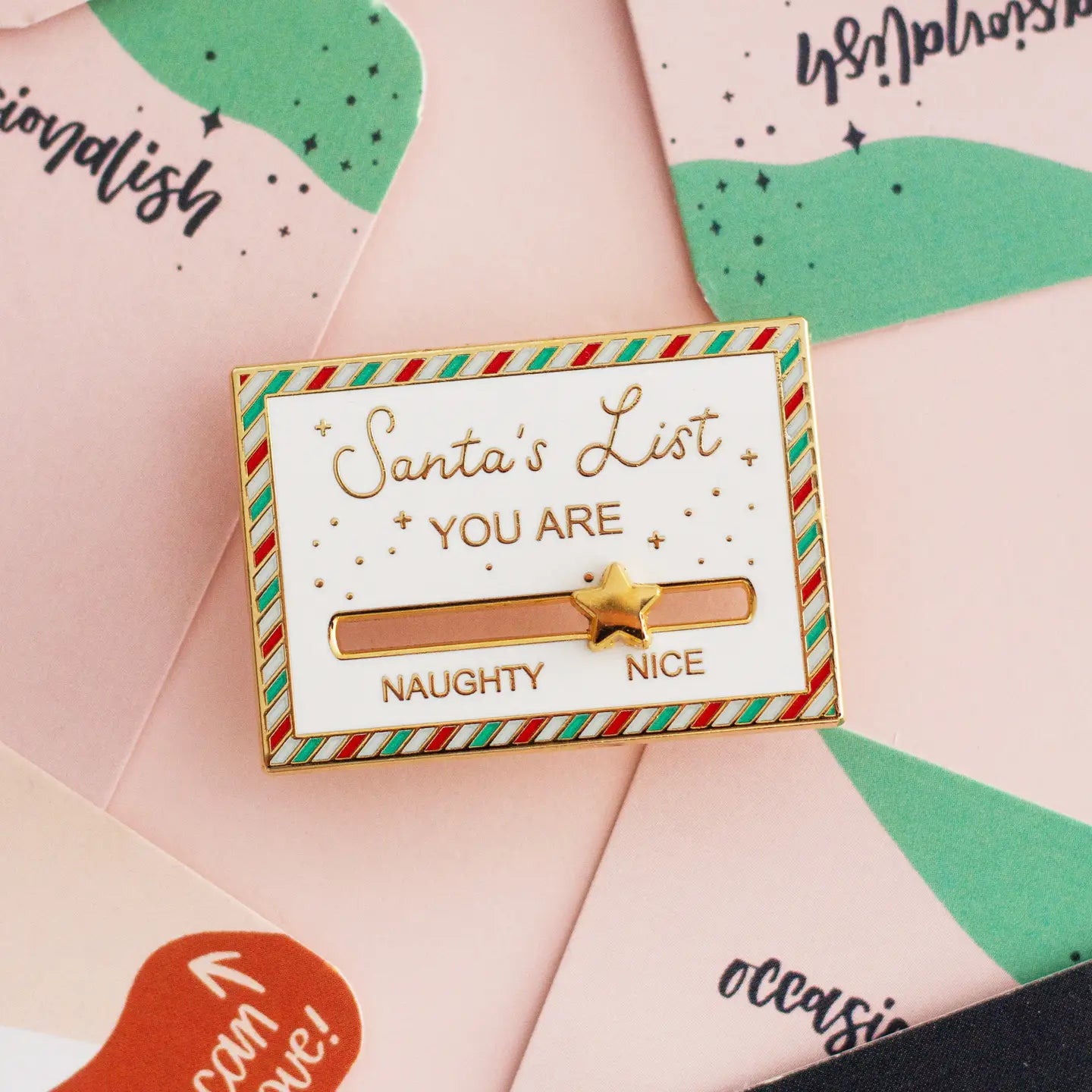 Santa's List Interactive Enamel Pin - Occasionalish