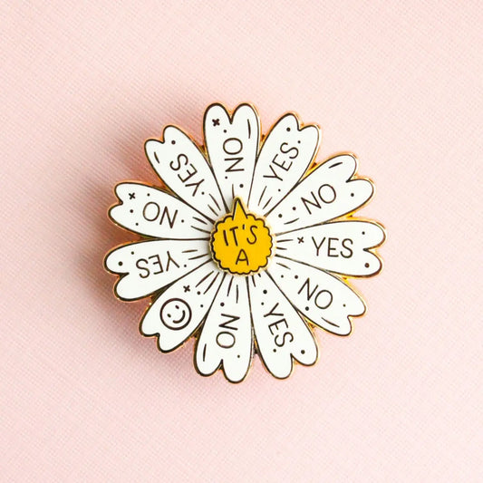 Spinning Daisy Interactive Enamel Pin - Occasionalish