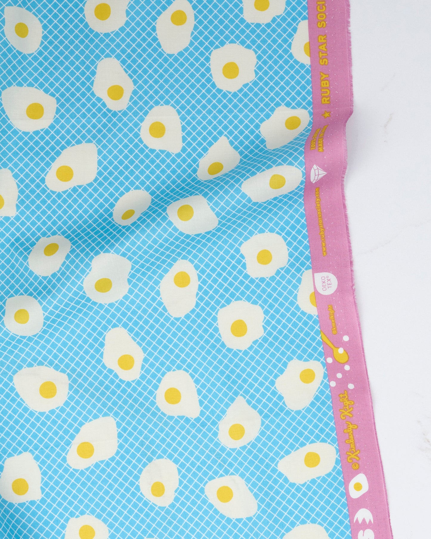 Fried Eggs in Altitude - Egg and Friends by Kimberly Kight - Half Yard Fabric (Preorder)