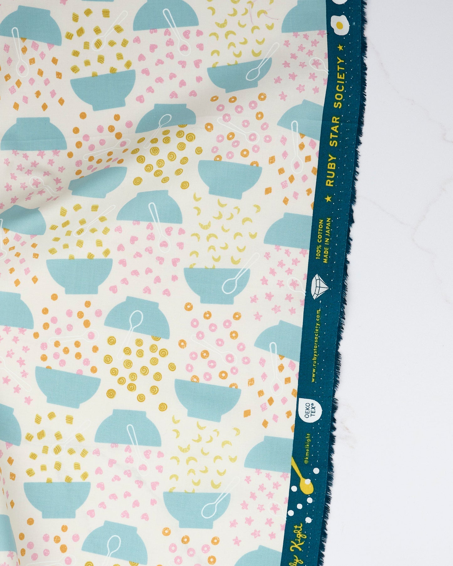 Flying Cereal in Natural - Egg and Friends by Kimberly Kight - Half Yard Fabric (Preorder)
