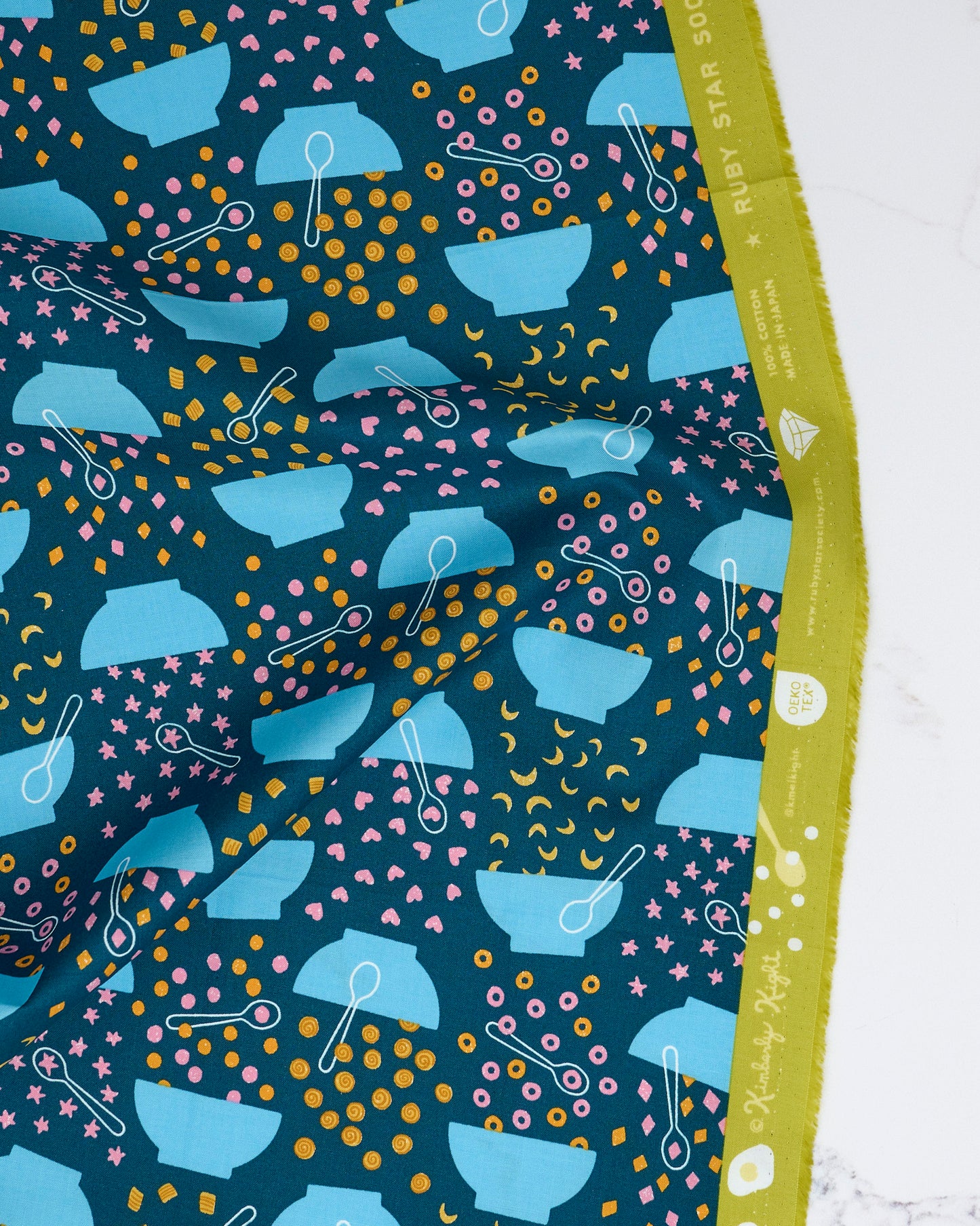 Flying Cereal in Galaxy - Egg and Friends by Kimberly Kight - Half Yard Fabric (Preorder)