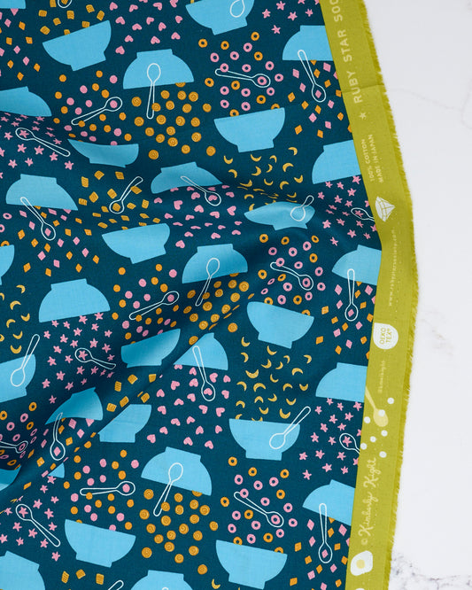 Flying Cereal in Galaxy - Egg and Friends by Kimberly Kight - Half Yard Fabric (Preorder)