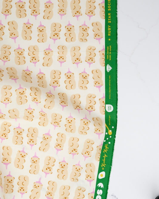 Honey Bears in Natural - Egg and Friends by Kimberly Kight - Half Yard Fabric (Preorder)