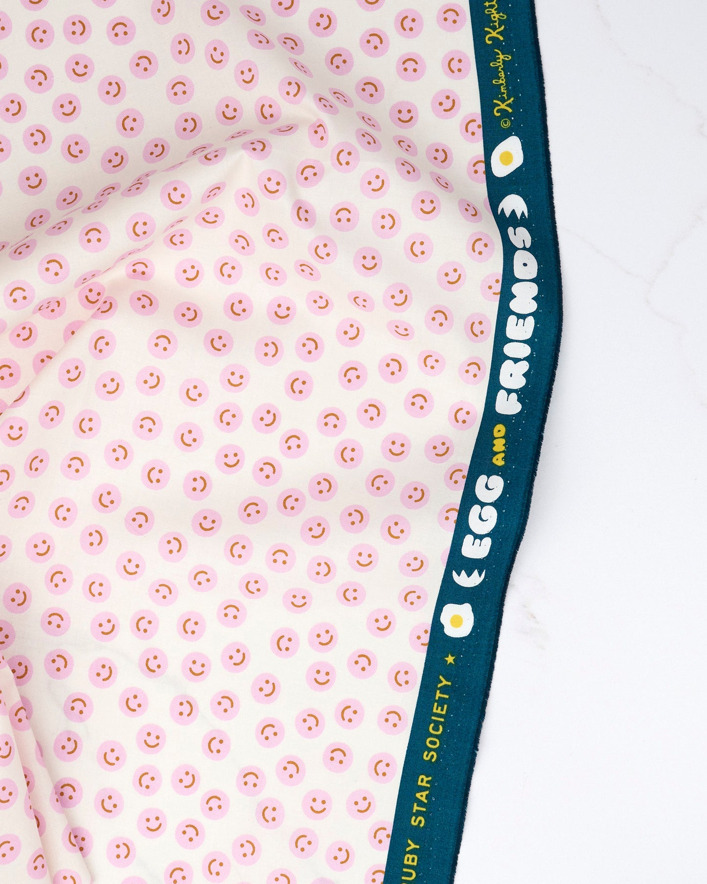 Smiley in Natural - Egg and Friends by Kimberly Kight - Half Yard