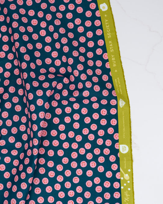 Smiley in Galaxy - Egg and Friends by Kimberly Kight - Half Yard Fabric (Preorder)