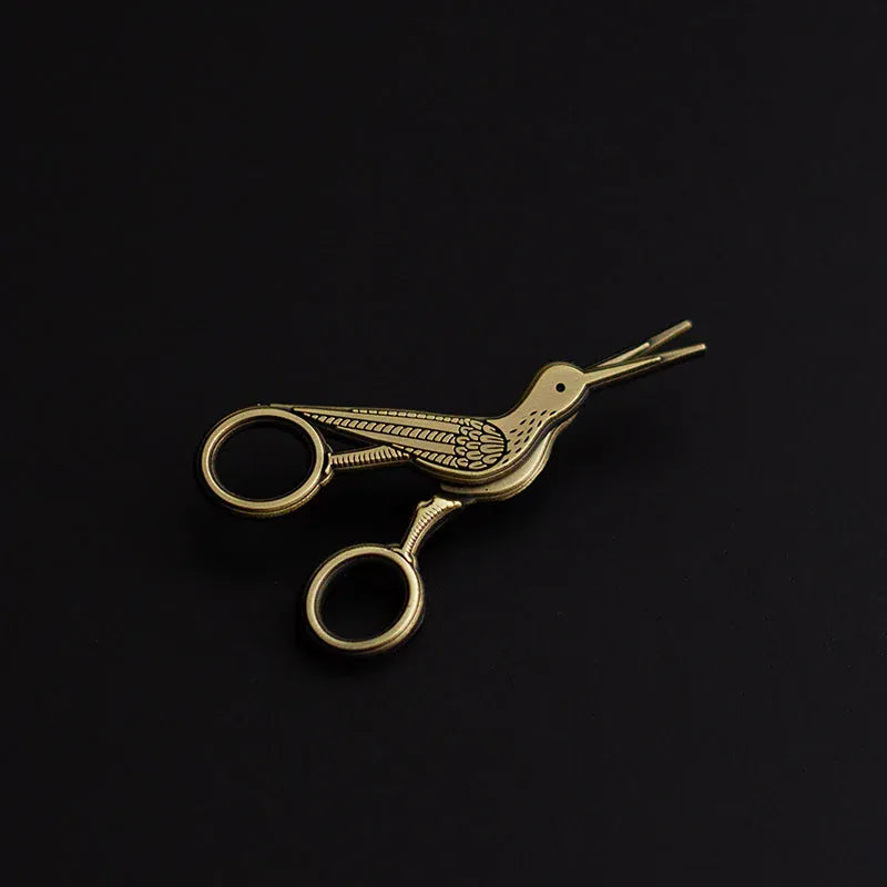 The Gray Muse - Embroidery Crane Interactive Scissors - Enamel Pin