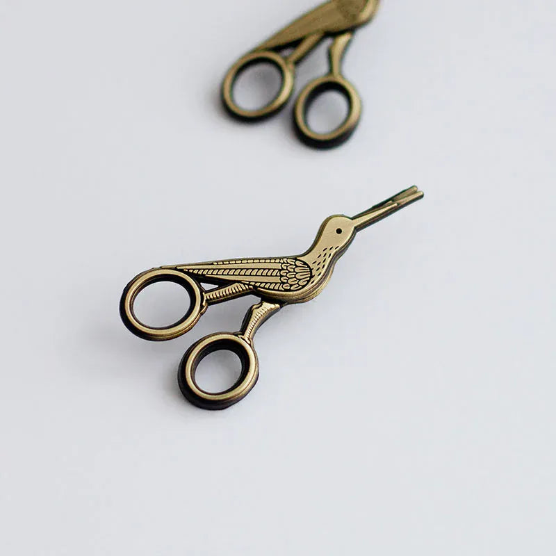 The Gray Muse - Embroidery Crane Interactive Scissors - Enamel Pin