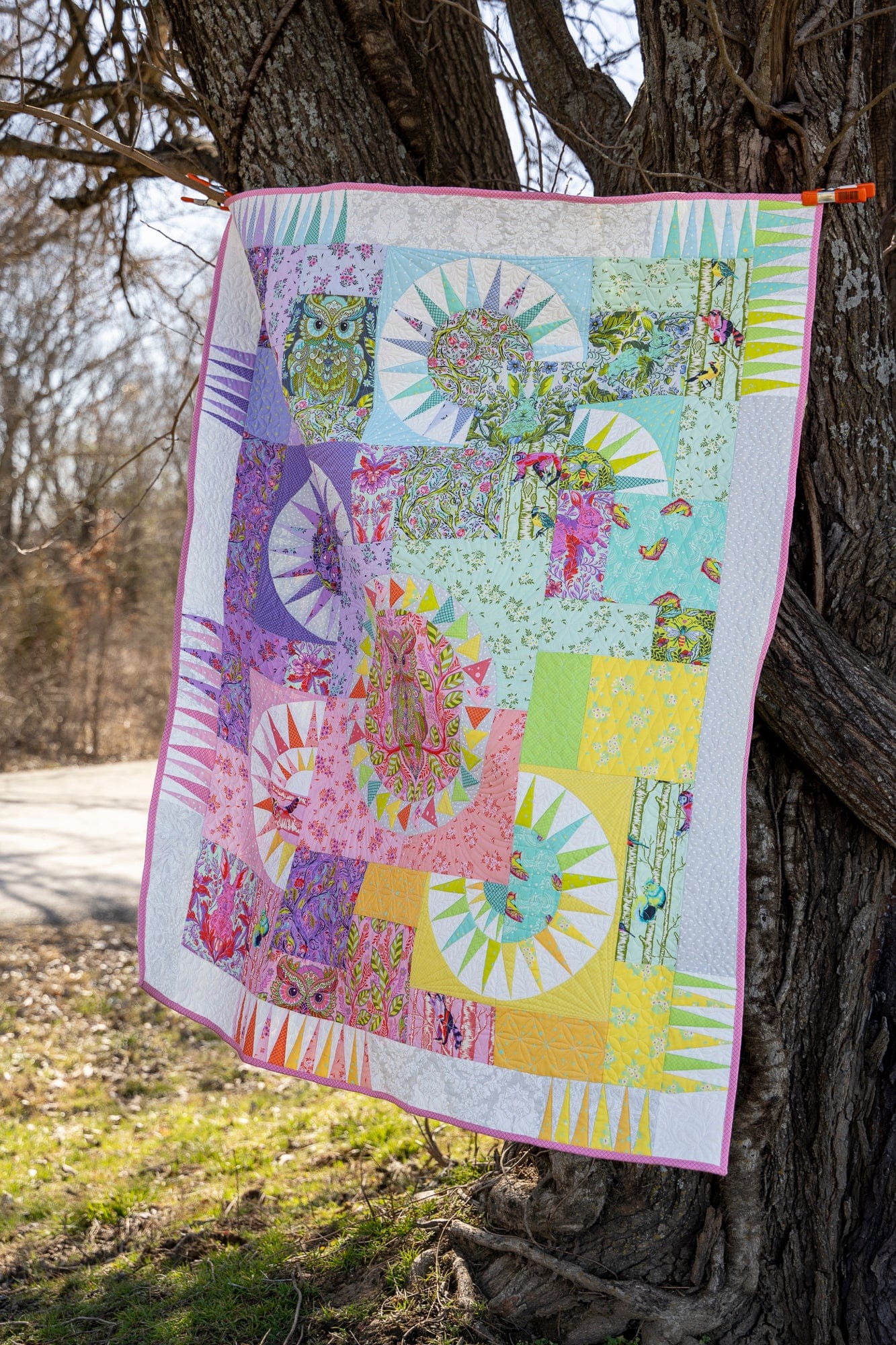 Emperor's Wheel Quilt Kit - Full Moon Forest II by Tula Pink - Fabric Only