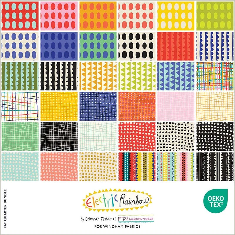 Electric Rainbow Fat Quarter Bundle, 36 Pieces - by Deborah Fisher (Preorder)