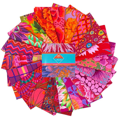 Kaffe Classics Plus (Ruby) - 5-Inch Charm Pack, 42 pieces - by Kaffe Fassett Collective