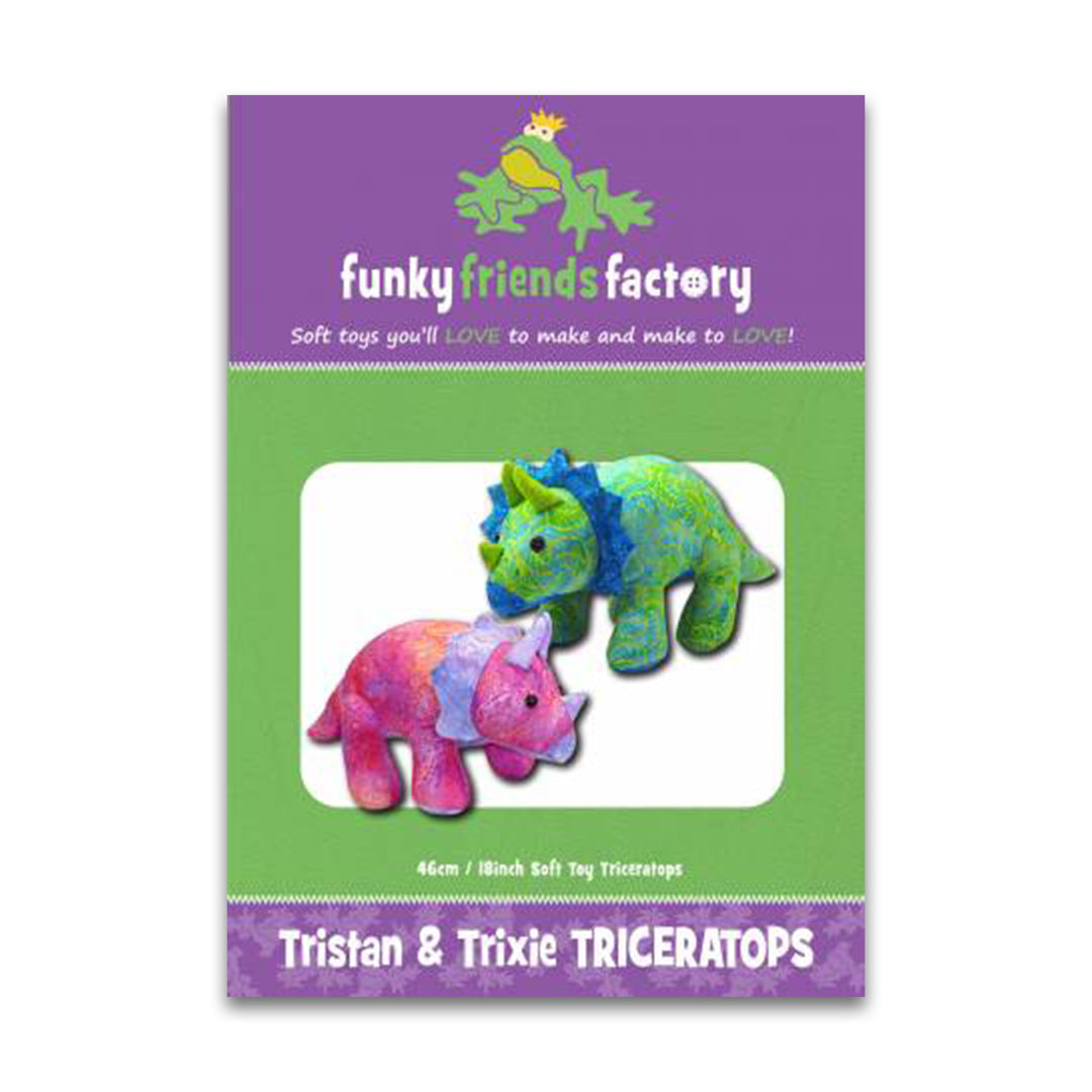 Trixie & Tristan Triceratops - Printed Pattern - Funky Friends Factory - FF2717
