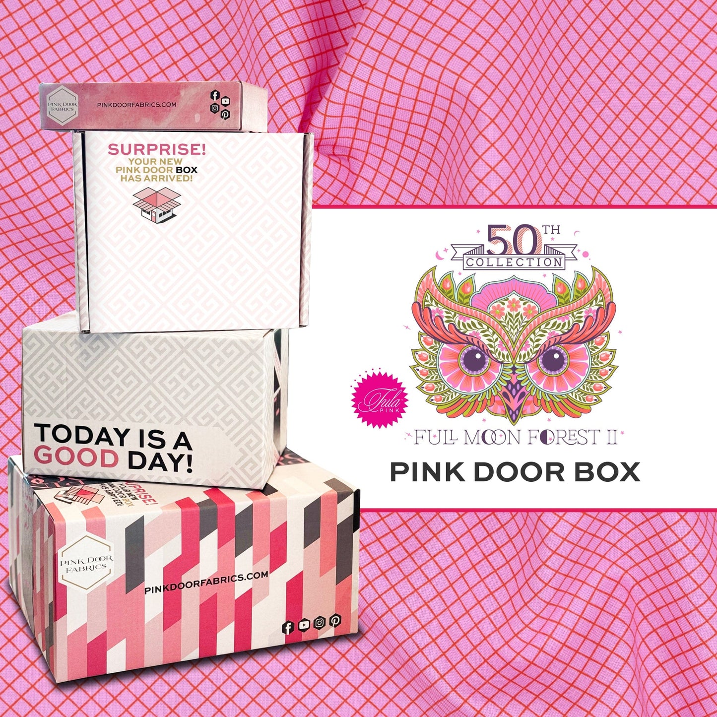 Pink Door Box Full Moon Forest II