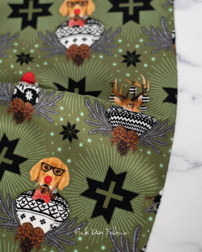 Holiday Homies Flannel - Buck, Buck, Goose - Pine Fresh - Tula Pink - FNTP001.PINEFRESH