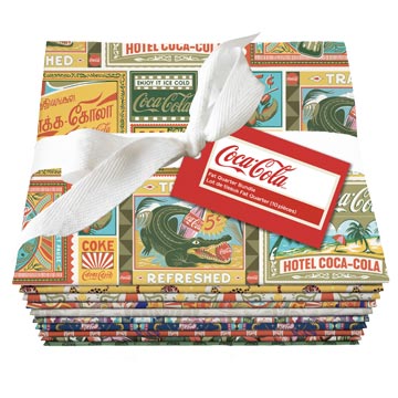 Coca-Cola Tropical Escape Fat Quarter Bundle by Northcott, 10 pieces (Preorder)