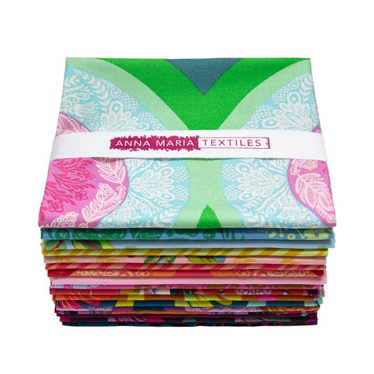 Perennial Borders Fat Quarter Bundle by Anna Maria, 18 pieces