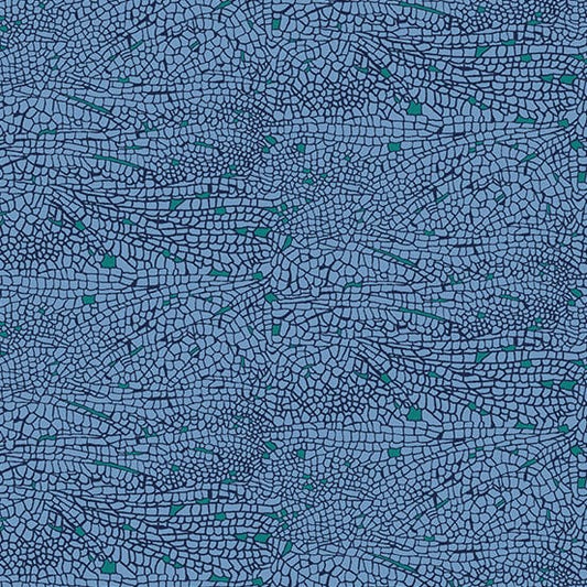 Cotton quilting fabric pattern called 'Devil's Arrow in Darner'. Part of the 'Fabrics from the Basement' fabric collection. Designed by Giucy Giuce for fabric company Andover Fabrics. SKU: A-458-B. 44-45 inch width.